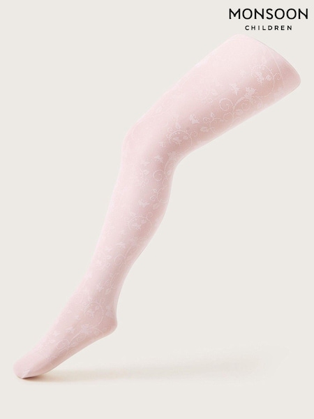 Monsoon Pink Lace Butterfly Tights (582111) | 45 QAR - 49 QAR