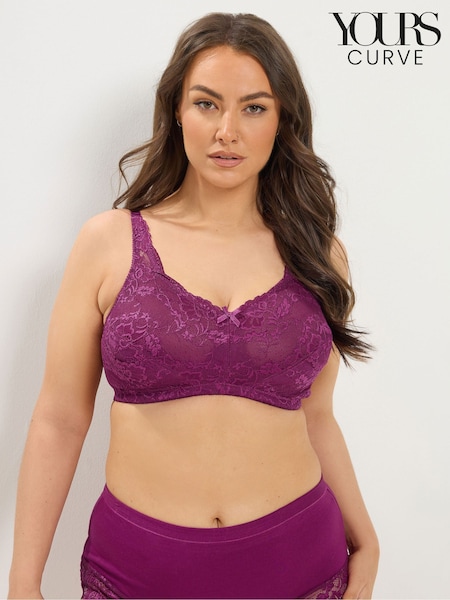 Қызғылт - Yours Curve Lace Non-padded Non-wired Full Cup Bra