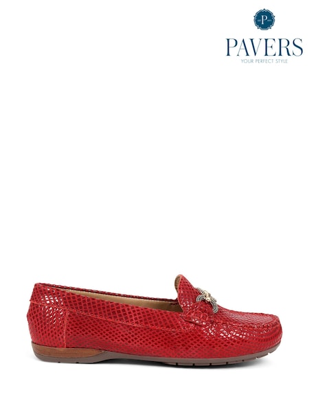 Roșu - Mocasini din piele Pavers (582855) | 333 LEI