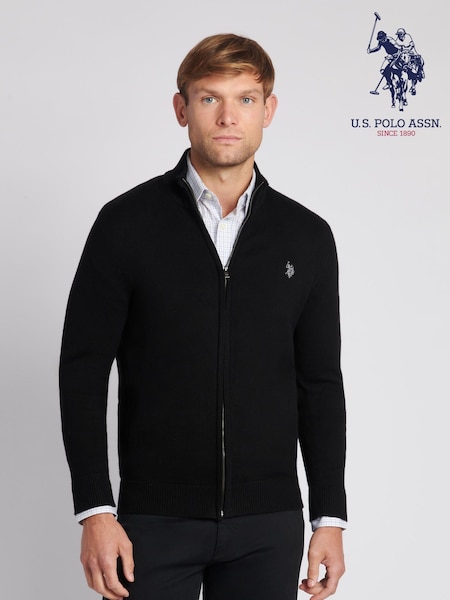 U.S. Polo Assn. Black Knitted Mens Cardigan (582979) | ₪352