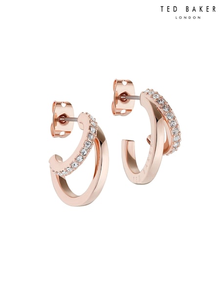 Ted Baker Rose Gold Tone HELIAS: Crystal Multi Hoop Earrings (583066) | €44