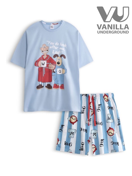 Μπλε - Regular Vanilla Underground Wallace And Gromit Short Sleeve Leg Pyjamas Set