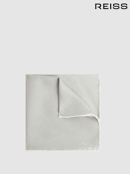 Silber - Reiss Liam Gepunktetes Einstecktuch aus Seide (583667) | 58 €