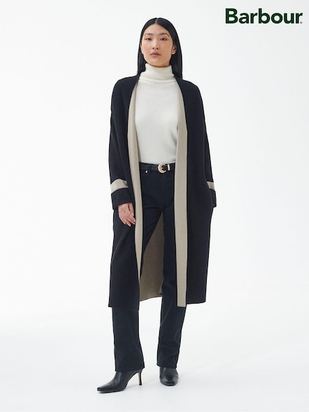 Barbour® Black 100% Cotton Coretta Knitted Maxi Cardigan (584066) | €79