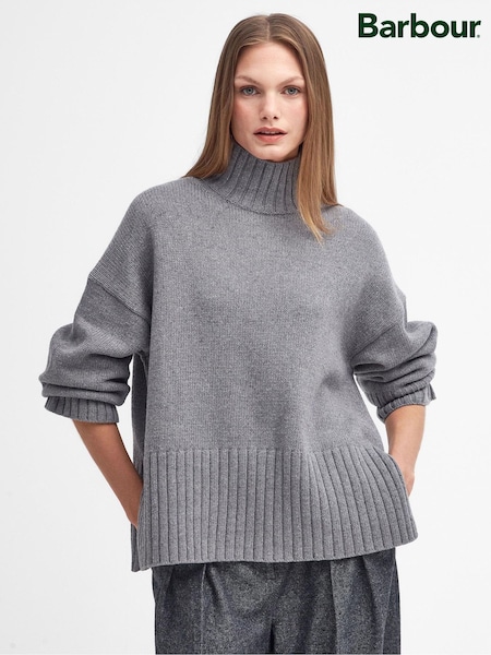 Barbour® Grey Serena Knitted 100% Cotton Wool Mix Jumper (584085) | €69