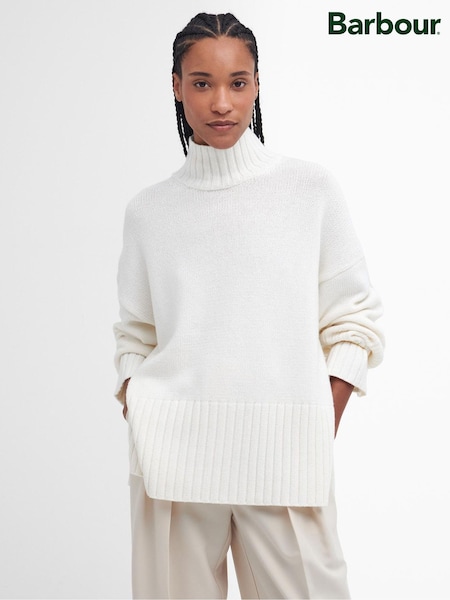 Barbour® White Serena Knitted 100% Cotton Wool Mix Jumper (584099) | €155