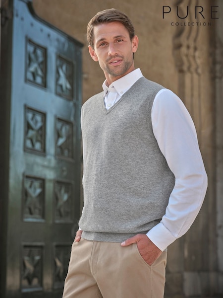 Light Grey - Regular Pure Collection Cashmere Vest