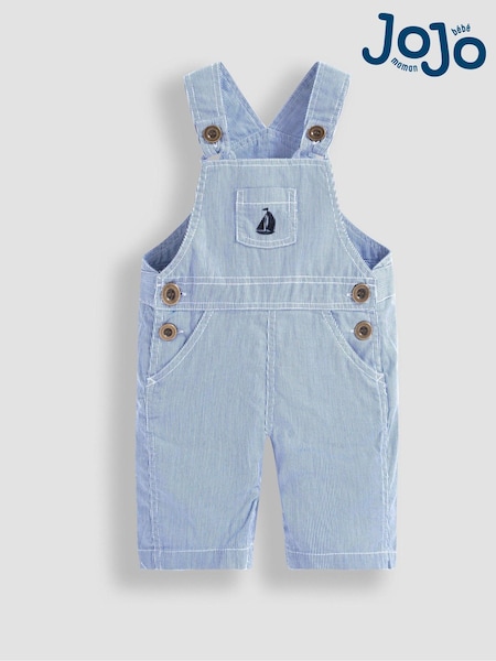 JoJo Maman Bébé Blue Boat Stripe Dungarees (584317) | SGD 46 - SGD 48