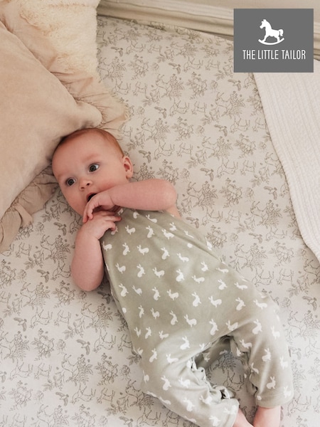 Gris - The Little Tailor Baby 100% Cotton Jersey Bunny Print Dungarees (584477) | 28 €