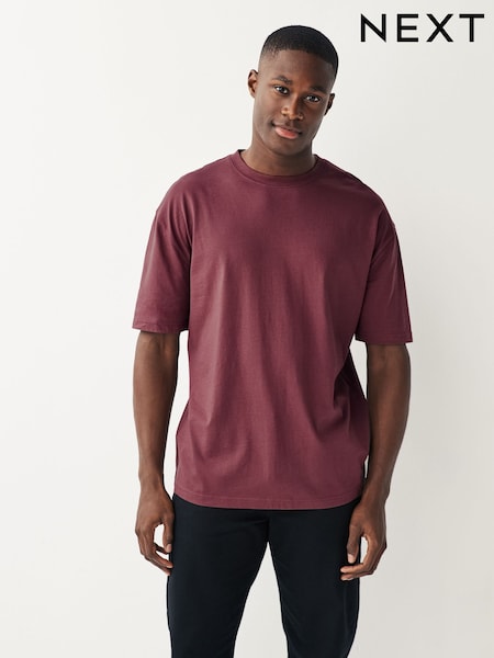 Purple Relaxed Fit 100% Cotton Essential Regular Crew Neck T-Shirt (584493) | 20 QAR