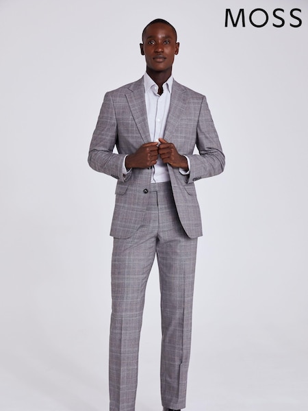 MOSS Grey Regular Fit Check Jacket (584706) | €89