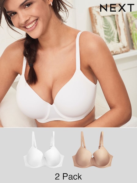 White/Praline Nude DD+ Light Pad Full Cup Smoothing T-Shirt Bras 2 Pack (584770) | €29