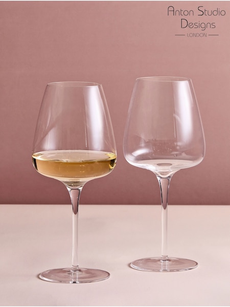 Anton Studio Designs Set Of 2 Juno White Wine Spritz Glasses