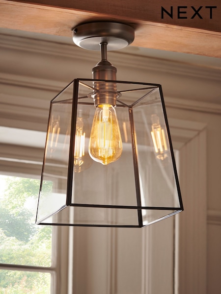 Black Warwick Flush Ceiling Light Fitting (585375) | €86