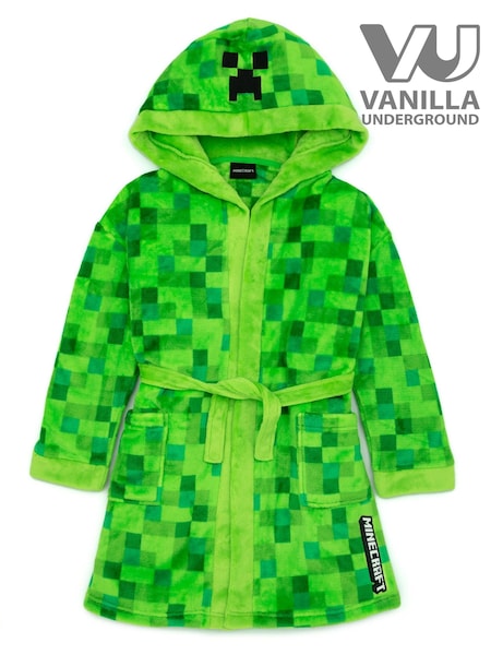 أخضر Minecraft - Vanilla Underground Unisex Kids Fleece Dressing Gown Robe (585744) | ‏124 ر.ق.