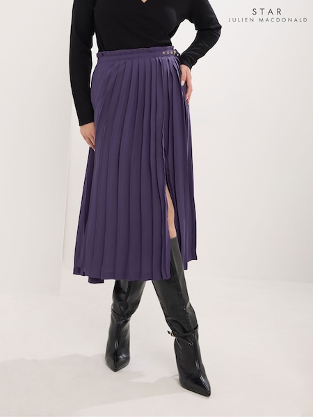 Violetinė - Star By Julien Macdonald Buckle Detail Pleated Skirt