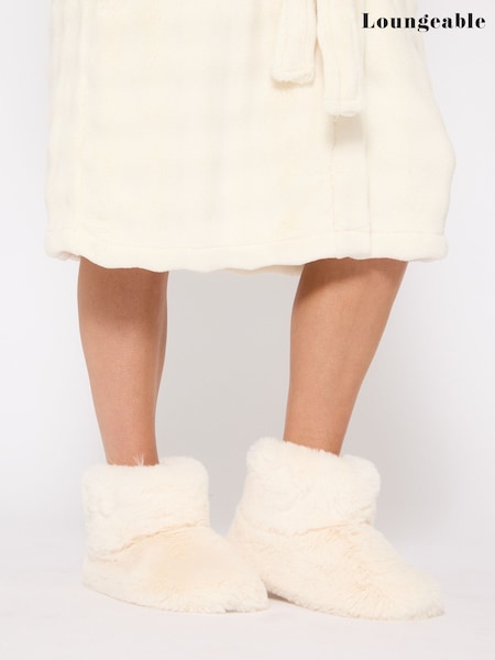 Krem boja - Loungeable Faux Fur Boots With Sherpa Lining