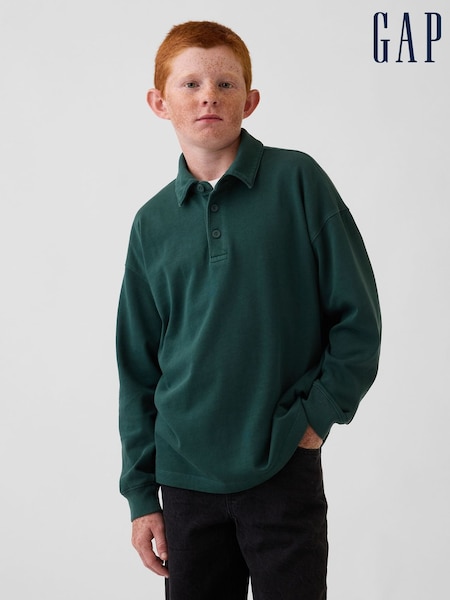 Green - Gap Heavyweight Relaxed Polo Shirt (4-13yrs)