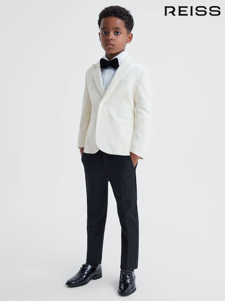 Reiss Ivory Apsara 9-14 yrs Slim Fit Velvet Single Breasted Blazer (586322) | €186