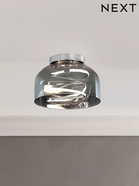 Smoke Grey Helix LED Flush Ceiling Light (586386) | €119