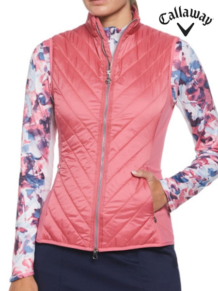 Callaway Apparel Ladies Pink Lightweight Quilted Gilet (586579) | €46