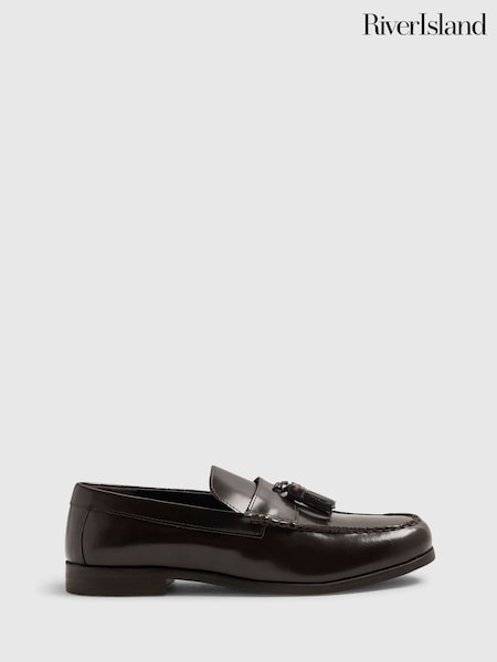 Braun - Regular River Island Leather Tassel Loafers