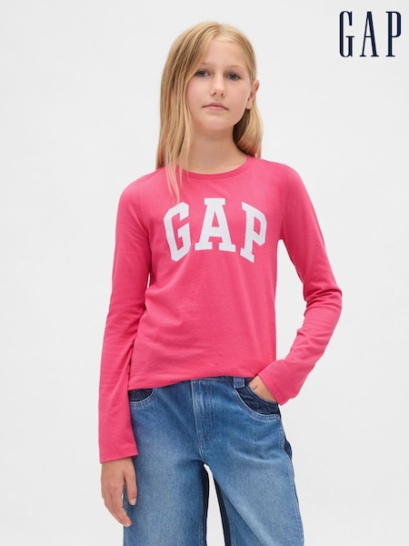 Bright Pink - Gap Logo Short Sleeve T-shirt (4-13yrs)