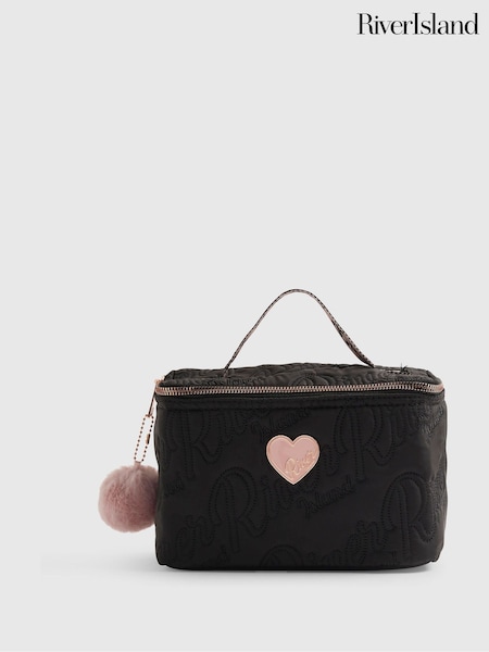 Black - River Island Nylon Script Lunchbox