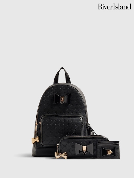 Қара - River Island бедерлі садақ тәрізді рюкзак жиынтығы 3 жиынтығы