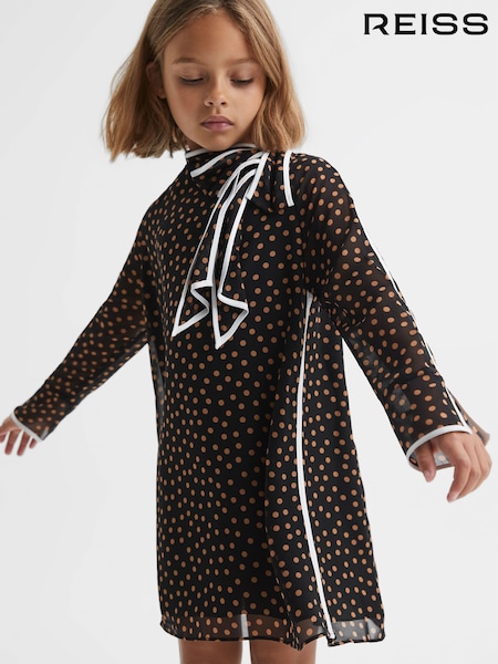 Reiss Kate Polka Dot Tie Neck Mini Dress (587396) | 95 €