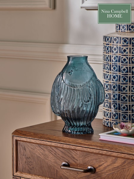 Nina Campbell Blue Glass Fish Vase (588798) | €27