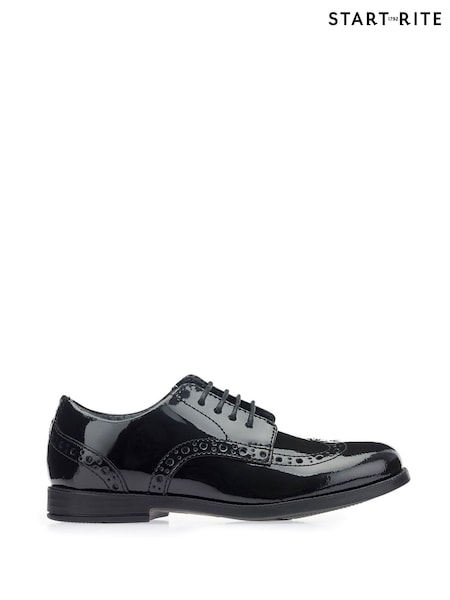 Start-Rite Black Brogue Vegan Lace-Up Girls School Shoes (588859) | €73