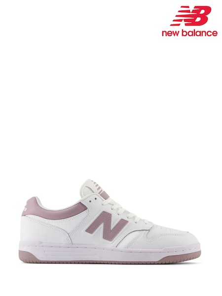 New Balance White/Pink Womens 480 Trainers (589226) | kr1 285