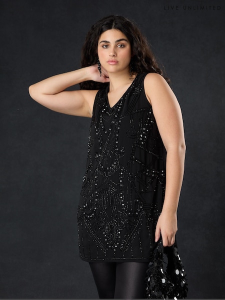 Live Unlimited Curve Embellished Chiffon Tunic Vest (589604) | 498 LEI