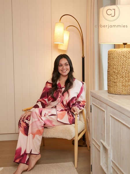 Pink - Cyberjammies Floral Print Pyjamas Set