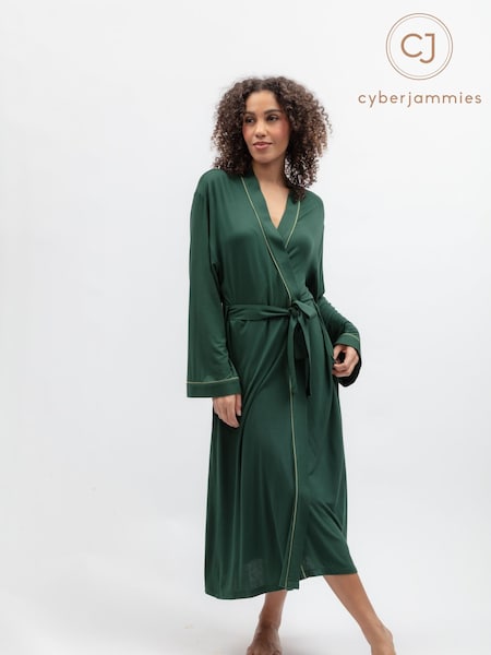 Green - Cyberjammies Jersey Long Dressing Gown