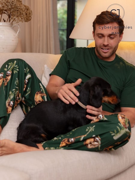 Green - Regular Cyberjammies Jersey Top & Pyjamas Set