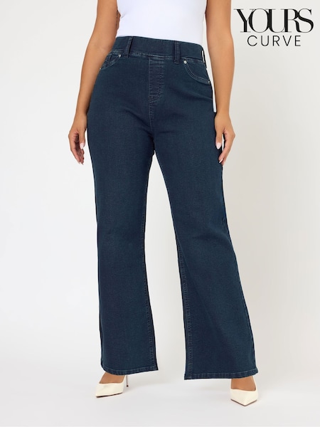 Blue - Yours Curve Wide Leg Jeggings