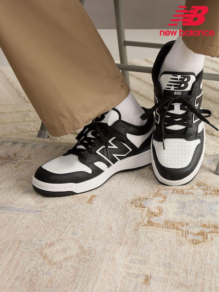 New Balance White/Black Mens 480 Trainers (590117) | €129