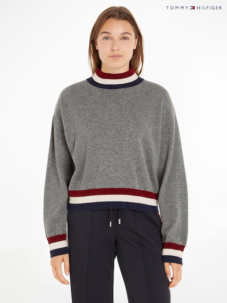 Tommy Hilfiger Grey Wool Blend Jumper With Cashmere (590260) | €83