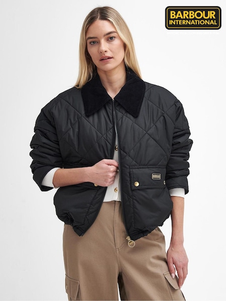 Barbour® International Laia Cropped Boxy Quilt Black Jacket (590406) | €133