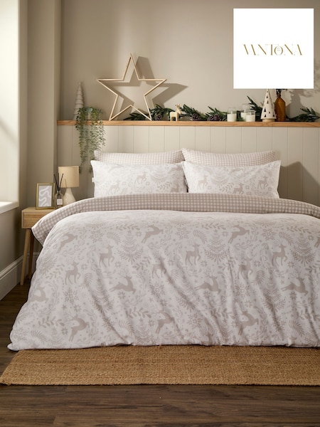 Vantona Christmas Scandi Deer Duvet Cover And Pillowcase Set