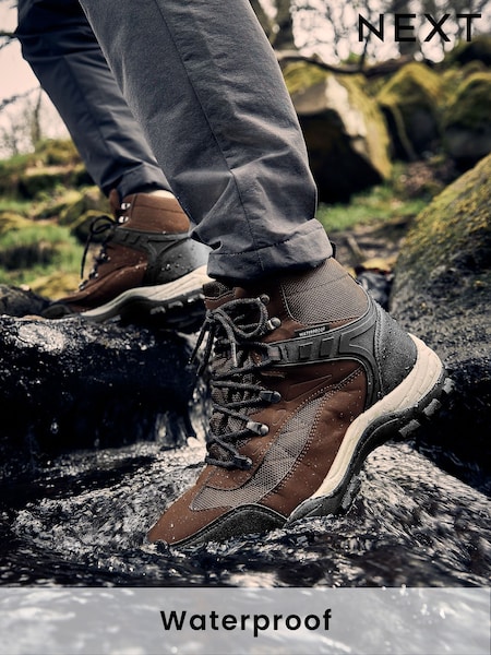 Brown Waterproof Walking Boots (590443) | $114