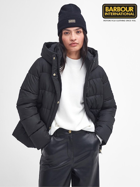 Barbour® International Black Barron Boxy Baffle Quilt Puffer Jacket (590448) | €122