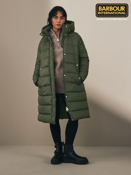 Barbour® International Barron Longline Baffle Quilt Puffer Coat (590565) | €356