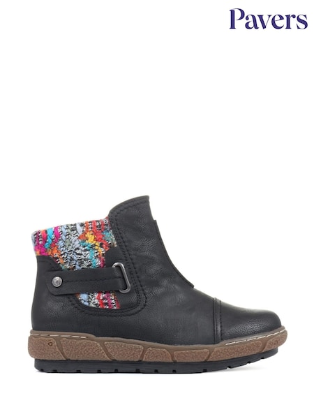 Pavers Black Ladies Wide Fit Ankle Boots (590569) | €60
