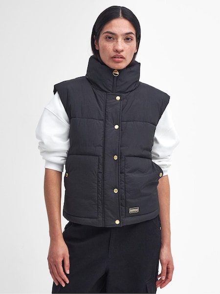 Barbour® International Callie Cropped Puffer Black Gilet (590683) | €91