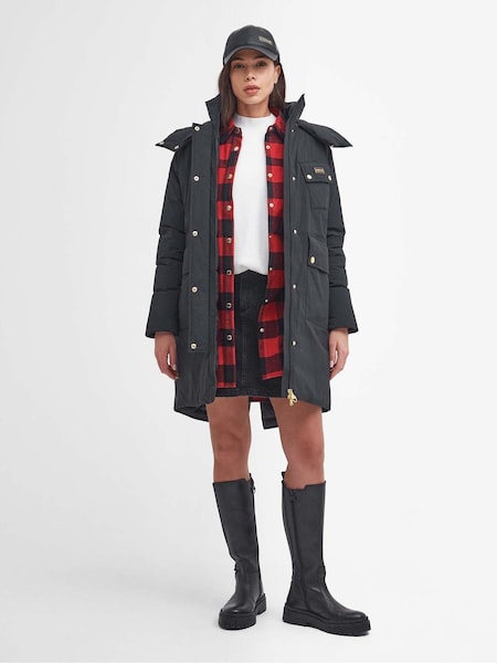 Schwarz - Barbour® International – Christa – wasserabweisender Langer Puffermantel (590816) | 175 €