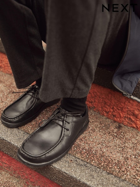Noir - Chaussures School en cuir à lacets (590898) | € 16 - € 20