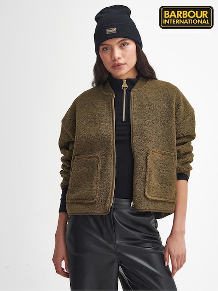 Barbour® International Green Serova Fleece Bomber Jacket (591036) | €69